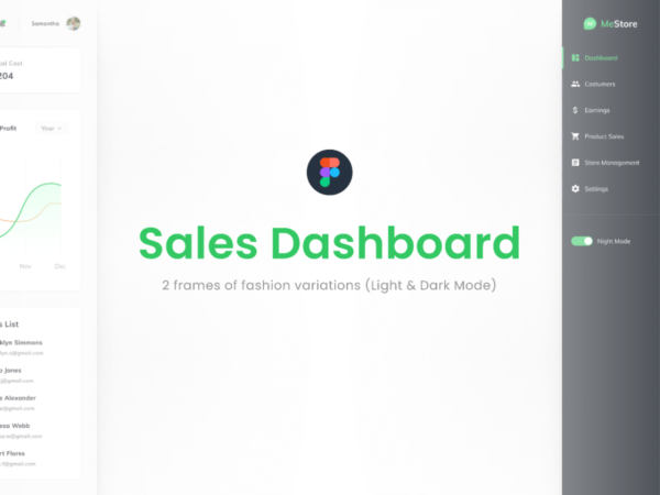 Sales Dashboard UI Kit - Free Figma Resource